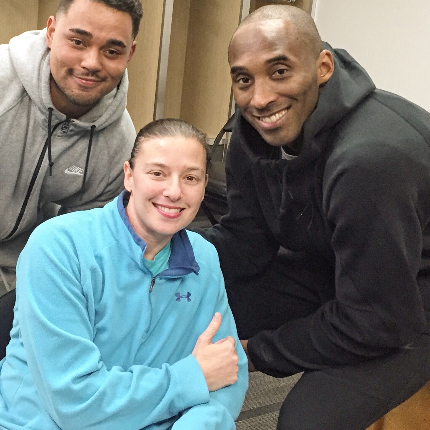 Joan Rubinger with Kobe Bryant